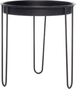 Intratuin Bijzettafel Tray Zwart D 32 H 34 Cm