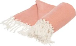 Intratuin Plaid Met Franje 130 X 180 Cm Oranje