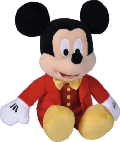 Disney Knuffel Kerst Mickey Rood / Zwart 12 X 19 X 30 Cm