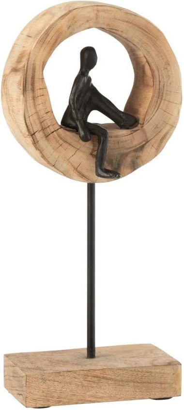 Jolipa Beeld Ring Naturel /zwart 19 X 8 X 38 Cm 1 Jolipa Beeld Ring Naturel /zwart 19 X 8 X 38 Cm