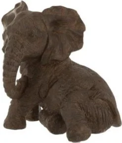 J-Line Beeld Olifant Bruin 19,5 X 14,5 X 17,5 Cm