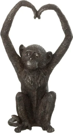 J-Line Beeld Aap Zwart 18,5 X 14 X 33 Cm