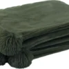 J-Line Plaid Pompom Groen 170 X 130 Cm