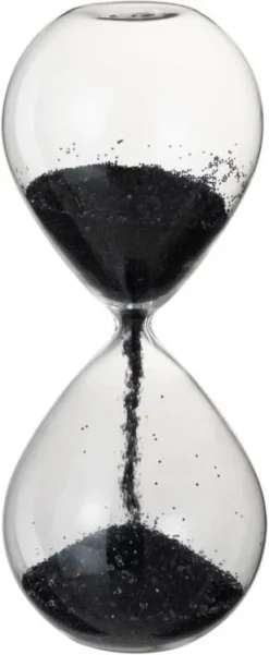 J-Line Beeld Zandloper Tessa Zwart D 7 H 20 Cm