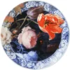Heinen Delfts Blauw Wandbord Bloem Blauw D 20,5 H 2,5 Cm