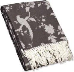 Unique Living Plaid Bohemian 130x160cm Donkergrijs