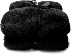 Unique Living Plaid Teddy Zwart 150 X 200 Cm