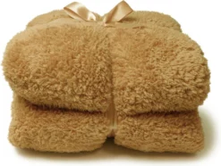 Unique Living Plaid Teddy Licht Bruin 150 X 200 Cm