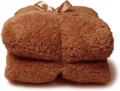 Unique Living Plaid Teddy Bruin 150 X 200 Cm