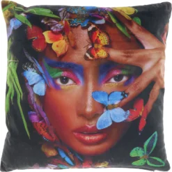 Unique Living Sierkussen Vlinders Multi 45 X 45 X 8 Cm