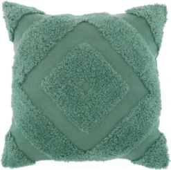 Unique Living Sierkussen Lark Turquoise Ruit 45 X 45 Cm