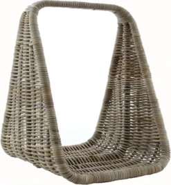 Van Der Leeden Opbergmand Rattan Naturel / Grijs 50 X 42 X 60 Cm