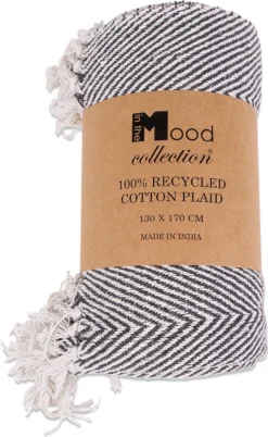 In The Mood Collection Plaid Saxa Antraciet 130 X 170 Cm