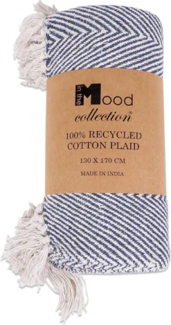 In The Mood Collection Plaid Saxa Blauw 130 X 170 Cm