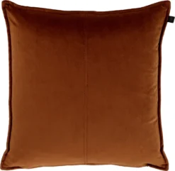 Overseas Sierkussen Velours Middlestitch Effen Koper 45 X 45 Cm