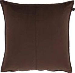 Intratuin Velours Middlestitch Sierkussen Effen Bruin 45 X 45 Cm