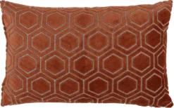 Intratuin Jacquard Sierkussen Geblokt Koper 60 X 40 Cm