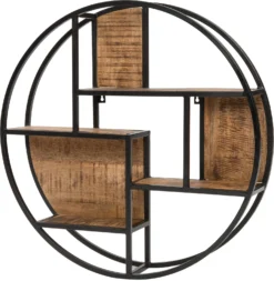 Intratuin Wandrek Lucas Naturel / Zwart 80 X 16 X 80 Cm -Decori Meubelen Winkel 8717263785552 02