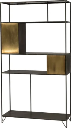 Intratuin Kast Luc Zwart / Goud 110 X 40 X 200 Cm -Decori Meubelen Winkel 8717263821472 03 scaled