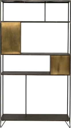Intratuin Kast Luc Zwart / Goud 110 X 40 X 200 Cm