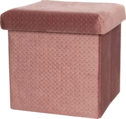 Intratuin Opvouwbare Poef Roze 37 X 37 X 38 Cm