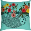 Linen & More Lexi Sierkussen Dieren / Bloemen Turquoise 45 X 45 X 10 Cm
