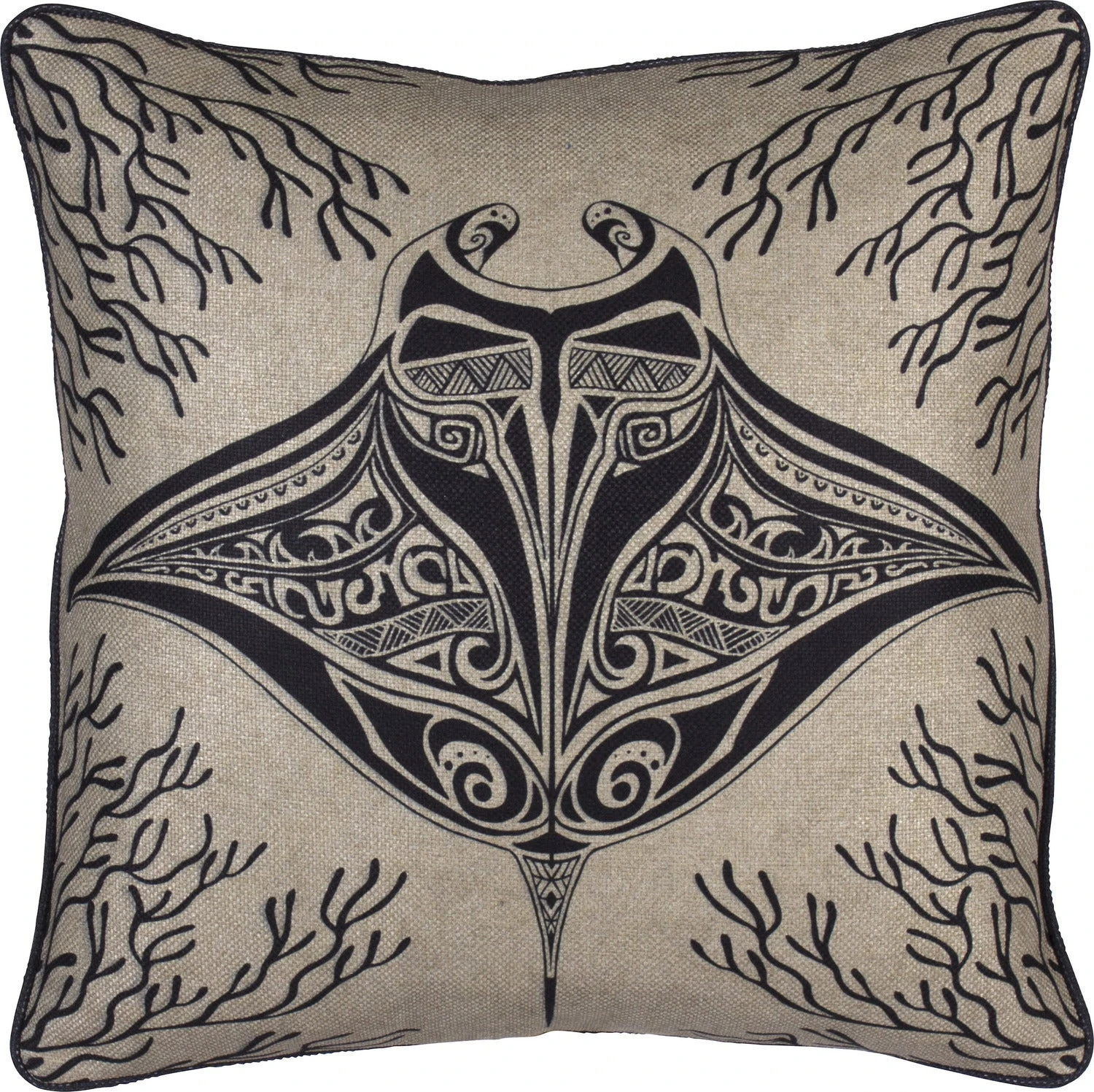 Sleepin Buddha sierkussen Mantaray beige 50 x 50 cm 1 Sleepin Buddha sierkussen Mantaray beige 50 x 50 cm