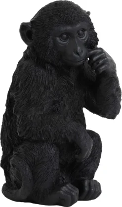 Light & Living Kerstfiguur Aap Zwart 16,5 X 15 X 30 Cm