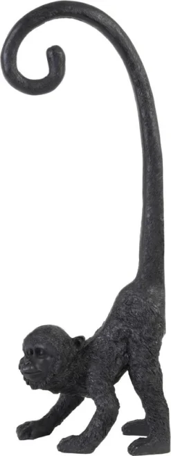 Light & Living Wanddecoratie Monkey Zwart 16,5 X 14,5 X 45,5 Cm