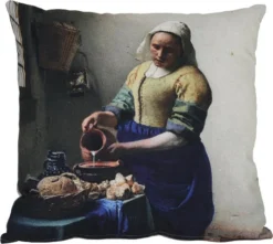 Light & Living Sierkussen Melkmeisje Grijs 45 X 45 X 10 Cm