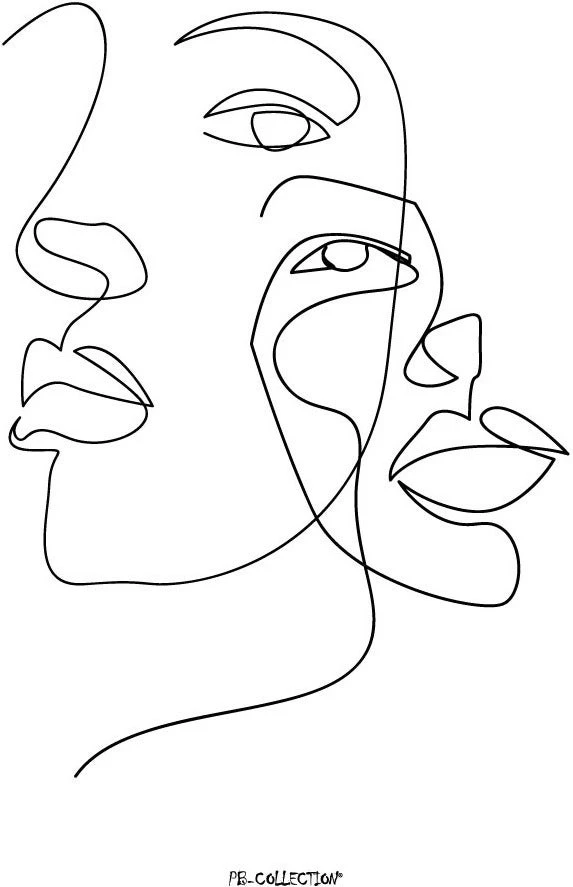 PB-Collection Schilderij Faces Wit 30 X 40 X 2 Cm 1 PB-Collection Schilderij Faces Wit 30 X 40 X 2 Cm