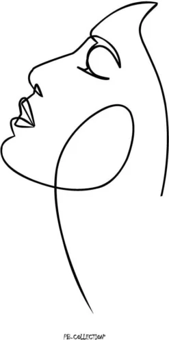 PB-Collection Schilderij Head Wit 30 X 40 X 2 Cm