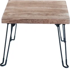 House Of Nature Bijzettafel Tavan Naturel / Zwart 45 X 45 X 36 Cm