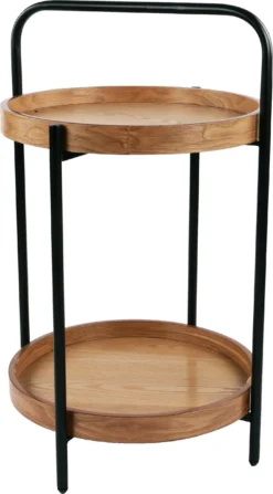 House Of Nature Bijzettafel Pachas Naturel / Zwart D 43 H 68 Cm