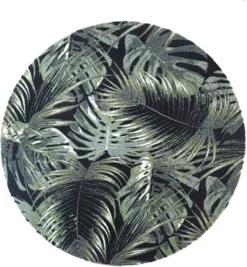 MD Entree Vloerkleed Palm Bladeren Groen D 100 Cm