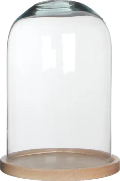 Mica Decorations Stolp Met Schotel Hella Bruin/transparant D 21 H 30 Cm