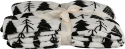 House Of Seasons Kerstplaid Boom Zwart / Wit 170 X 130 Cm