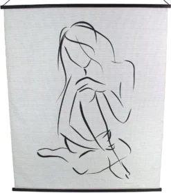 HD Collection Wandkleed Velvet Zwart / Wit 140 X 170 Cm