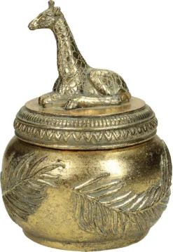 HD Collection Opbergdoos Giraffe Goud D 11,5 H 15,5 Cm