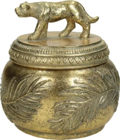 HD Collection Opbergdoos Luipaard Goud D 11,5 H 12 Cm