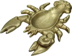 HD Collection Decoratiebord Kreeft Goud 21 X 15 X 3 Cm