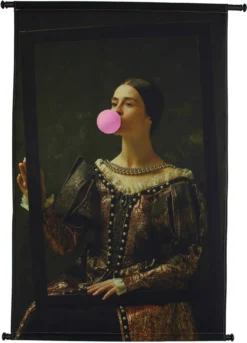 HD Collection Wandkleed Kauwgom Zwart / Wit 83 X 110 Cm