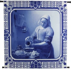 HD Collection Wandkleed Melkmeisje Blauw 105 X 98 Cm