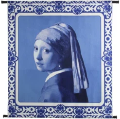 HD Collection Wandkleed Meisje Met De Parel Blauw 105 X 108 Cm