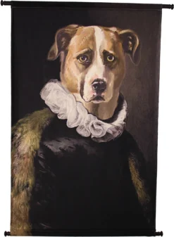 HD Collection Wandkleed Hond Zwart 112 X 83 Cm
