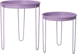 Intratuin Bijzettafel Tray Paars D 32 H 34 Cm -Decori Meubelen Winkel 8720196038213 03