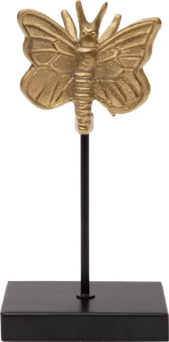 Intratuin Beeld Op Voet Vlinder Tyr Goud 13 X 9 X 16 Cm