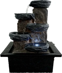 Intratuin Waterornament Furano Zwart / Grijs / Bruin 21 X 18 X 27,5 Cm