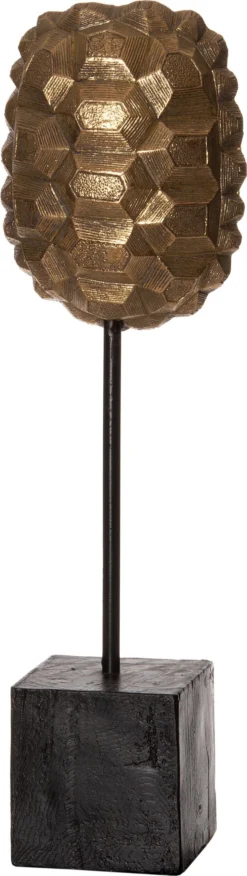 Intratuin Beeld Op Voet Bart Schildpad Goud 11 X 8 X 38 Cm