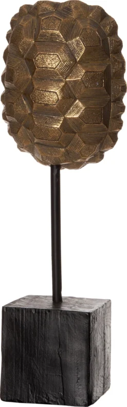 Intratuin Beeld Op Voet Bart Schildpad Goud 11 X 8 X 34 Cm